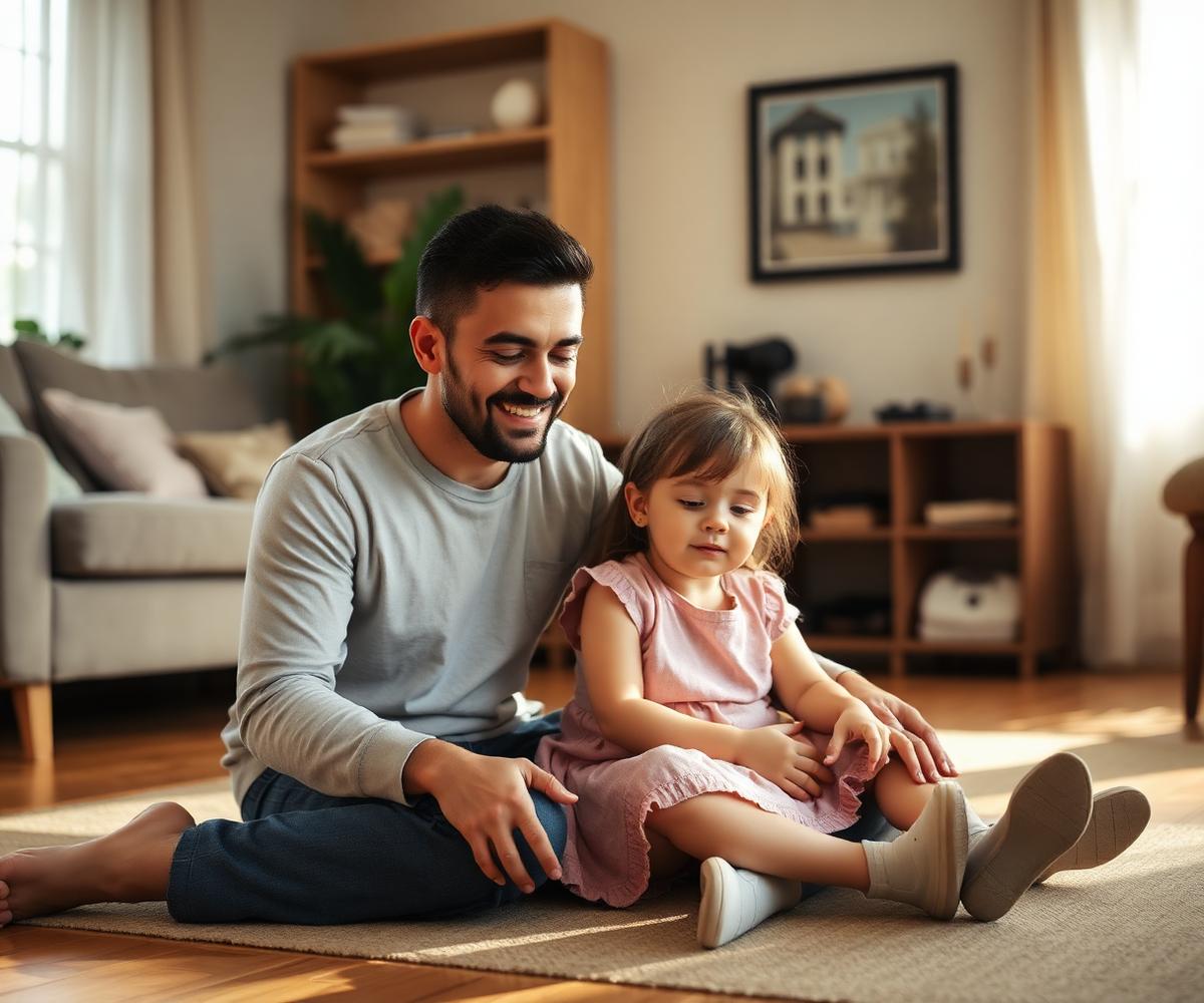 Parent and child at home